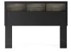 Ashley Furniture PCB1118-165 Broachmyn - Lighted Queen Bookcase Headboard - Black / Gray