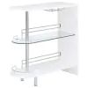 CoasterEssence 101064 Adolfo - Rectangular 2-Tier Home Bar Table - White High Gloss