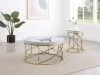 CoasterEveryday 710367 Elise - Round Mirror Top Stainless Steel End Table - Gold