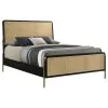 Coaster Fine Furniture 224330KW Arini - Rattan California King Panel Bed - Black And Natural