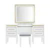 Liberty Furniture 781-BR-VN Reflections - 3 Piece Vanity Set - Pearl White & Rhinestone