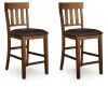 Ashley Furniture D594-124 Ralene - Upholstered Barstool (Set of 2) - Medium Brown