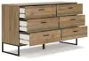 Ashley Furniture EB1866/231/155/111 Ashley Furniture EB1866/231/155/111 Deanlow - 3 Pc. - Dresser, Twin Platform Panel Bed - Honey