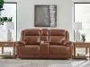 Ashley Furniture U1120418 Healy Pier - Power Reclining Loveseat With Console / Adj Headrest - Chocolate