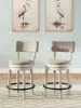 Ashley Furniture D642-224 Robbinsdale - Upholstered Swivel Barstool (Set of 2) - Antique White