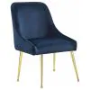 CoasterElevations 192061-S5 Kella - 5 Piece Round Marble Top Dining Set - Blue And Gold