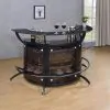 CoasterEssence 182135-S3 Dallas - 3 Piece Curved Freestanding Home Bar Cabinet - Black