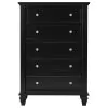 CoasterEssence 201325 Sandy Beach - 5-Drawer Bedroom Chest - Black
