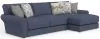Jackson Furniture Industries 4052/63/76/2-23 Cape May - 2 Piece Sofa Chaise With Comfort Coil Seating And 5 Accent Pillows Included (RSF Chaise) - Denim
