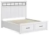 Benchcraft® B844/31/36/58/56S/94 Benchcraft® B844/31/36/58/56S/94 Ashbryn - 5 Pc. - Dresser, Mirror, California King Panel Storage Bed - White / Natural