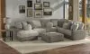Jackson Furniture Industries 4047/73/59/30/75/28-29 Canyon - 4 Piece Sectional With Cuddler Seat Cushions, Included Accent Pillows And Cocktail Ottoman (Left Side Facing Chaise) - Umber