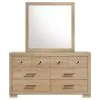 Coaster Fine Furniture 223113M Arielle - 6-Drawer Bedroom Dresser With Mirror - Light Oak
