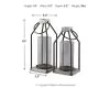Ashley Furniture A2000346 Diedrick - Lantern Set (Set of 2) - Gray / Black