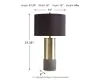 Ashley Furniture L243164 Jacek - Metal Table Lamp (Set of 2) - Gray / Brass Finish