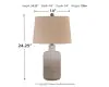 Ashley Furniture L121854 Marnina - Ceramic Table Lamp (Set of 2) - Taupe