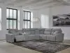 Ashley Furniture 65906S10 Ashley Furniture 65906S10 Modmax II - 6-Piece Power Reclining Sectional With 2 Armless Chairs And Console - Salt And Pepper