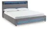 Ashley Furniture PCB2721B21 Verishaw - King Upholstered Bed With Wireless Audio - Gray