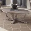 Liberty Furniture 154-OT1010 Greystone Mill - Oval Cocktail Table - Stone White Wash / Wirebrush Distressing