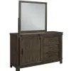 Liberty Furniture 759-YBR-DM Thornwood Hills - 3 Drawers Dresser & Mirror - Rock Beaten Brown