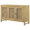 CoasterEssence 953556 Zamora - 3-Door Wood Accent Cabinet With Woven Cane - Natural