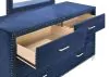 CoasterEveryday 223373M Melody - 6-Drawer Upholstered Dresser With Mirror - Pacific Blue
