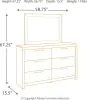 Benchcraft® B200/31/36/46/57/54S/95/B100-13 Benchcraft® B200/31/36/46/57/54S/95/B100-13 Derekson - 7 Pc. - Dresser, Mirror, Chest, Queen Panel Bed with 2 Storage Drawers - Multi Gray