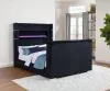 Coaster Fine Furniture 315868BLKQ Tisdall - Queen Flame Visualizer Wingback TV Bed - Black