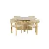New Classic 60-G6201-D4C Sedona - 5 Piece Round Patio Dining Table With 4 Patio Chairs - Natural