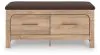 Ashley Furniture PCB1360-09 Kinlanni - Bedroom Upholstered Storage Bench - Tan / Brown