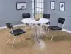 CoasterEveryday 2388 Retro - Round Wood Top Dining Table - White And Chrome
