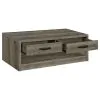 Coaster Fine Furniture 707728 Felix - 2-Drawer Engineered Wood Coffee Table - Gray Driftwood