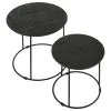 CoasterEssence 935842 Loannis - 2 Piece Round Mango Wood Nesting Table - Matte Black
