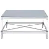 Coaster Fine Furniture 709728 Lindley - Square Tempered Mirror Acrylic Coffee Table - Chrome
