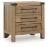 Benchcraft® B858-93 Ridgester - Three Drawer Night Stand - Light Brown
