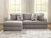 Benchcraft® 84704S1 Lindon - 2-Piece Sectional With LAF Corner Chaise - Smoke