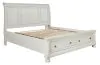 Ashley Furniture B742/31/36/46/77/74/98 Ashley Furniture B742/31/36/46/77/74/98 Robbinsdale - 6 Pc. - Dresser, Mirror, Chest, Queen Sleigh Bed with 2 Storage Drawers - Antique White