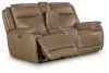 Ashley Furniture PCU1240018 Glencroft - Power Reclining Loveseat With Console / Adjustable Headrest - Sahara