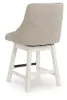Ashley Furniture D642-324 Robbinsdale - Upholstered Swivel Curved Back Barstool (Set of 2) - Antique White