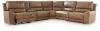 Ashley Furniture PCU62606S36 DeepWakes - 6-Piece Power Reclining Sectional With Storage Console - Caramel