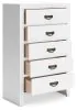 Ashley Furniture B427-46 Binterglen - Five Drawer Chest - White
