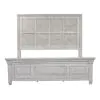 Liberty Furniture 824-BR-OKPBDMCN Liberty Furniture 824-BR-OKPBDMCN Heartland - 5 Piece Bedroom Set (King Panel Bed, Dresser & Mirror, Chest, Nightstand) - Antique White / Tobacco Tops