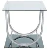 CoasterEssence 704987 Danville - Square U-Shaped Glass Top Side End Table - Chrome