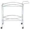 CoasterEveryday 910077 Shadix - 2-Tier Rectangular Glass Shelf Metal Bar Cart - Chrome