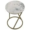 CoasterEssence 959562 Malthe - Round Marble Top Accent Side - White And Antique Gold