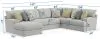 Jackson Furniture Industries 2340/75/30/72-28 Jackson Furniture Industries 2340/75/30/72-28 Stockbridge - 3 Piece Sectional With Comfort Coil Seating And 9 Included Accent Pillows (Left Side Facing Chaise) - Slate