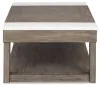 Ashley Furniture T854-9 Loyaska - Lift Top Cocktail Table - Grayish Brown / White