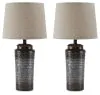 Ashley Furniture L204064 Norbert - Metal Table Lamp (Set of 2) - Gray