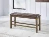 Ashley Furniture PCD592-09 Urbinforte - Double Counter Height Upholstered Bench - Light Brown