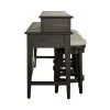 Liberty Furniture 792-OT-4PCS Mill Creek - 4 Piece Console Set (Bar Console & 3 Stools) - Peppercorn