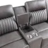 New Classic U2506-25-GRY Enzo - Console Loveseat With Dual Recliners - Gray